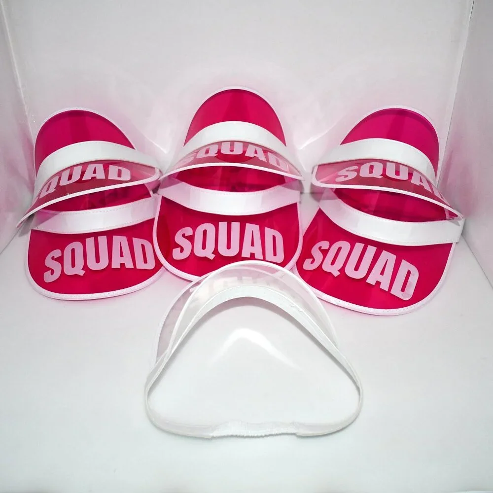 Pop Fizz Designs 90s Bachelorette Squad Visors | Bride & Bridesmaid Hats | Retro